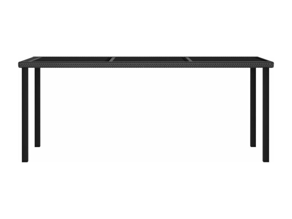 9-Piece Garden Dining Set, Black Wicker Resin