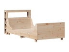 Bed frame without mattress 90x190 cm solid pine wood