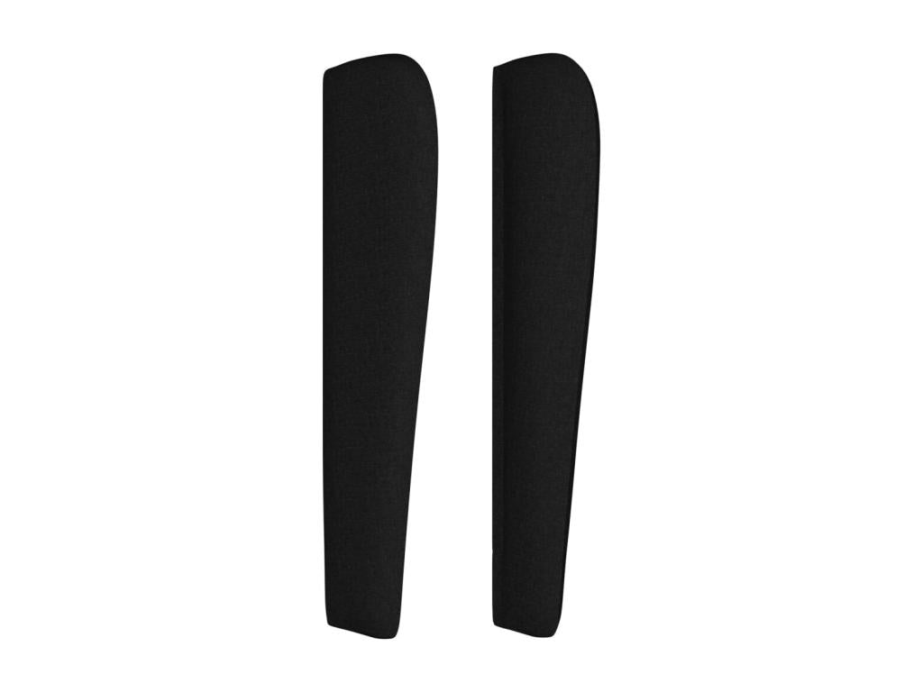 Headboard with wings, Black, 147x23x118/128 cm, Fabric, 84987BTVB