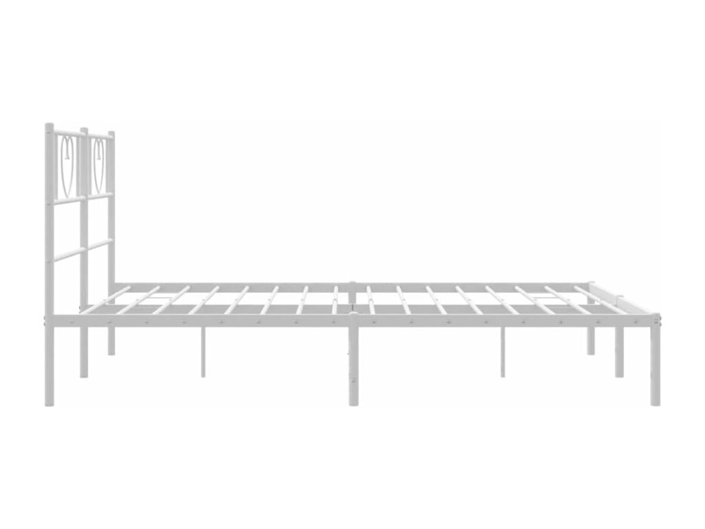 Metal bed frame with white headboard, 120x190 cm