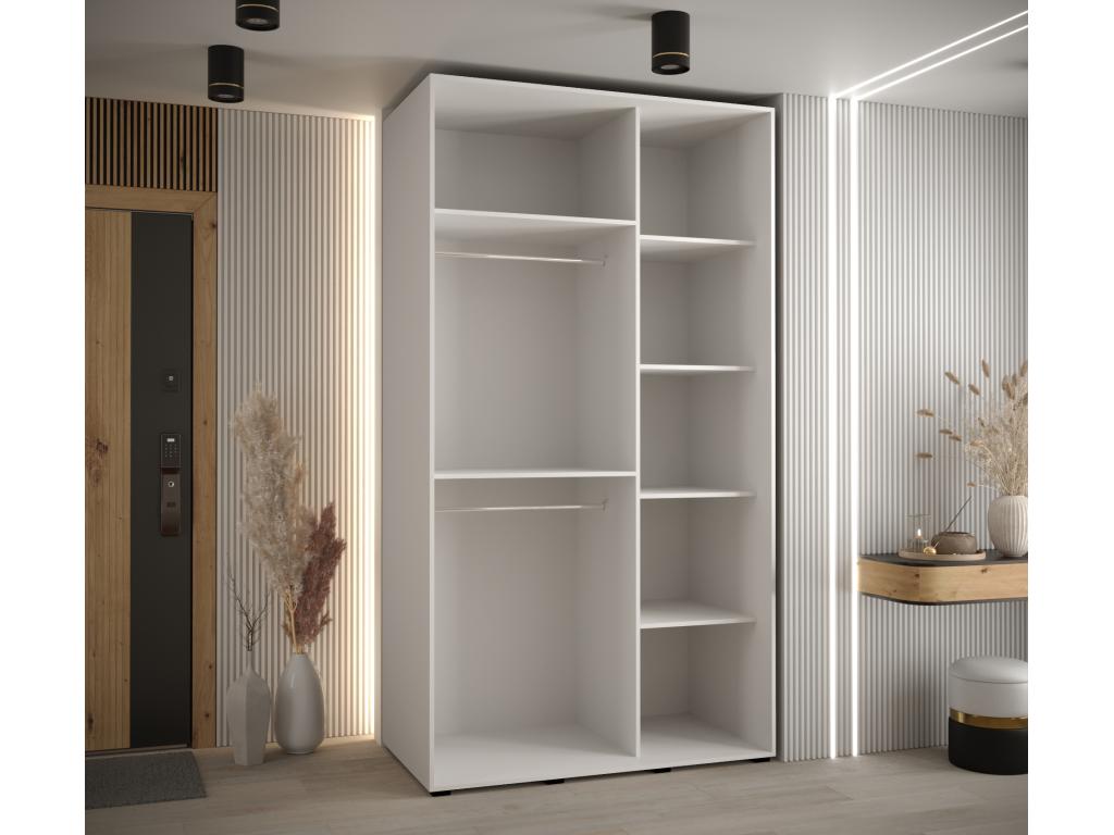Homelumiere 1 Sliding Door Wardrobe 235.2/140/60 2 Doors White/Homelumiere/Silver