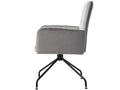 Upholstered velvet swivel chair with armrests - square frame - Grey