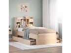 Bookshelf bed without mattress, 90x200 cm, solid pine wood