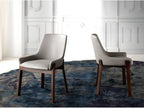 Contemporary chair in ash wood and faux leather, Homelumiere - Set of 2 - Colour: Homelumiere 28 Mauve