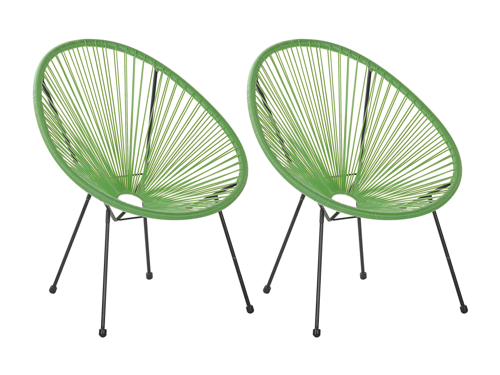 Set of 2 Homelumiere II Green Garden Chairs
