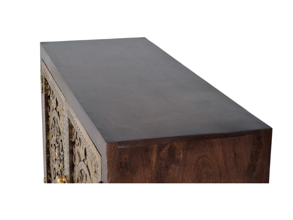 Chest of drawers in mango wood with handmade bronze details - Multicolor. Giner y Colomer. 80x40x110