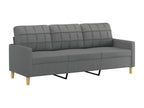 3-piece sofa set with cushions, dark grey fabric