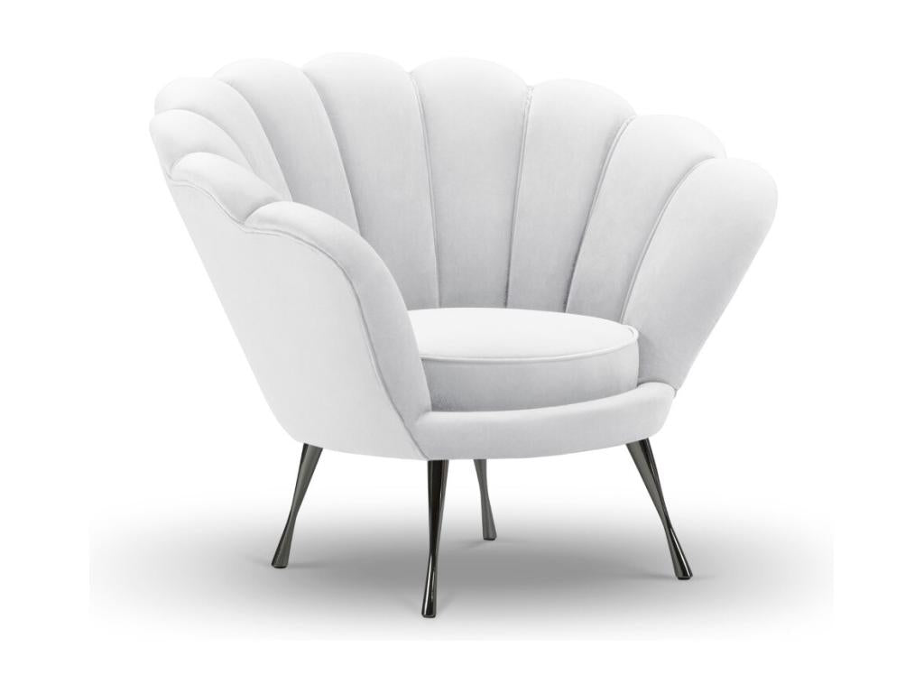 Homelumiere - Homelumiere armchair in light grey velvet - 98x78x76cm