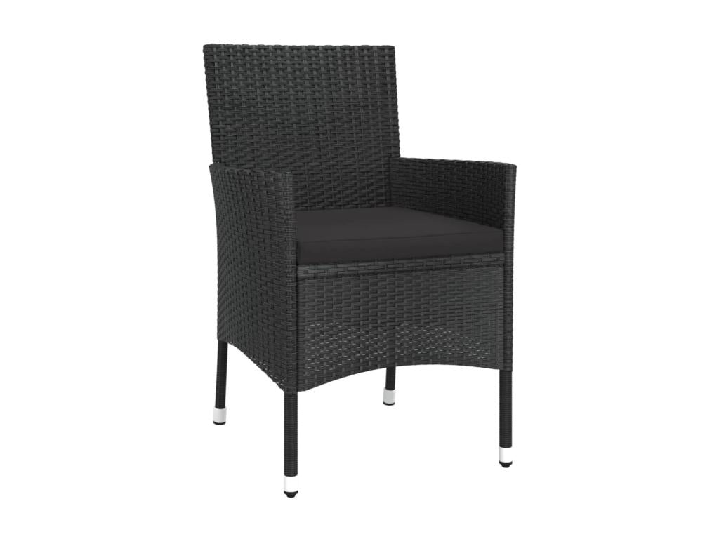 11-piece garden dining set with black resin wicker cushions