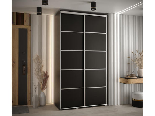 Homelumiere 4-Door Sliding Wardrobe 235.2/140/60 cm, 2 Doors, Black/Black/Silver