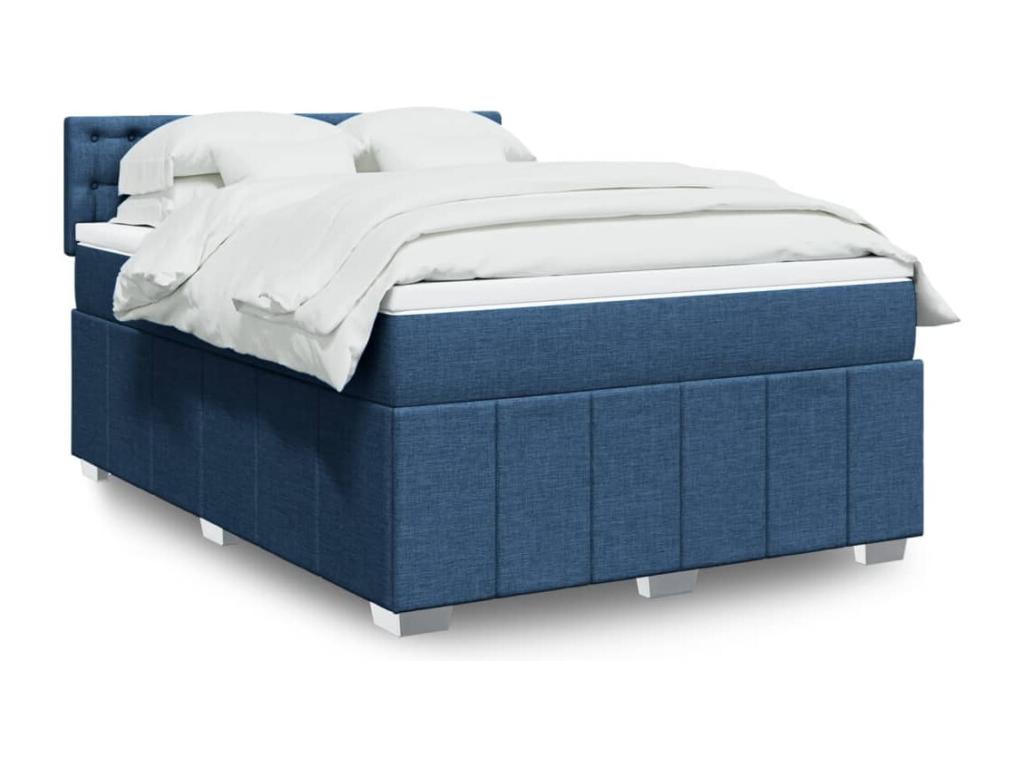 Homelumiere bed base with mattress, blue, 160x200 cm, fabric