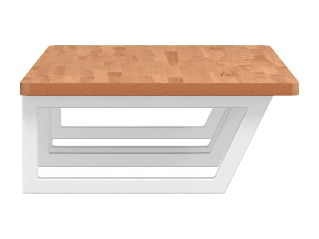 Wall-mounted washbasin shelf in steel and solid beech wood 77208MSBP