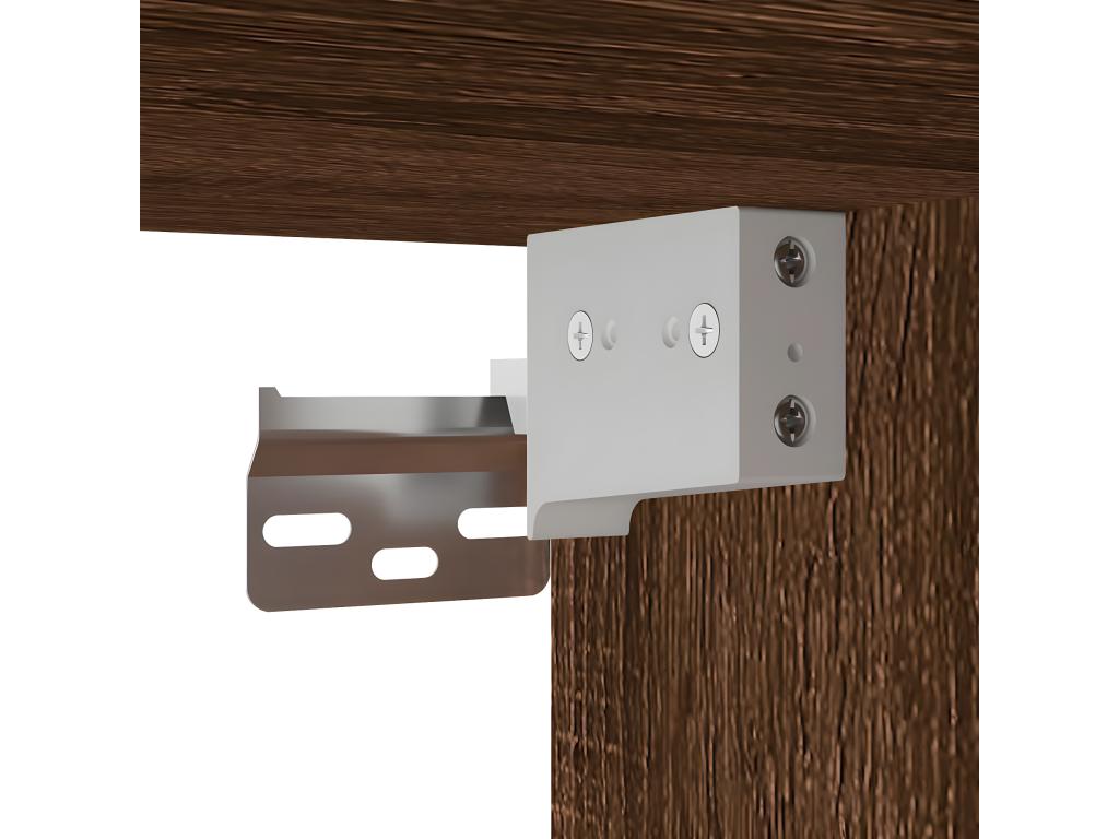 Wall-mounted TV unit in brown oak, 60x30x41 cm