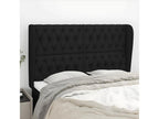 Headboard with wings, Black, 147x23x118/128 cm, Fabric, 38911JSMI