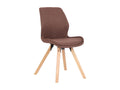 Dining chair - Fabric/Wood - Brown - Homelumiere