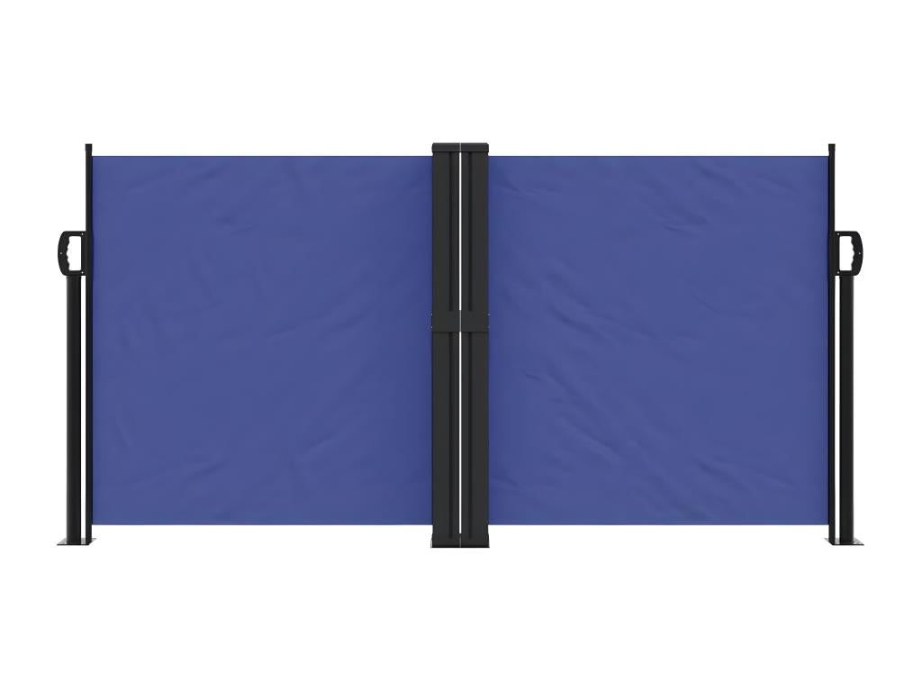 Retractable blue side awning 120x1000 cm