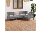 4-piece garden furniture set, solid pine wood, grey