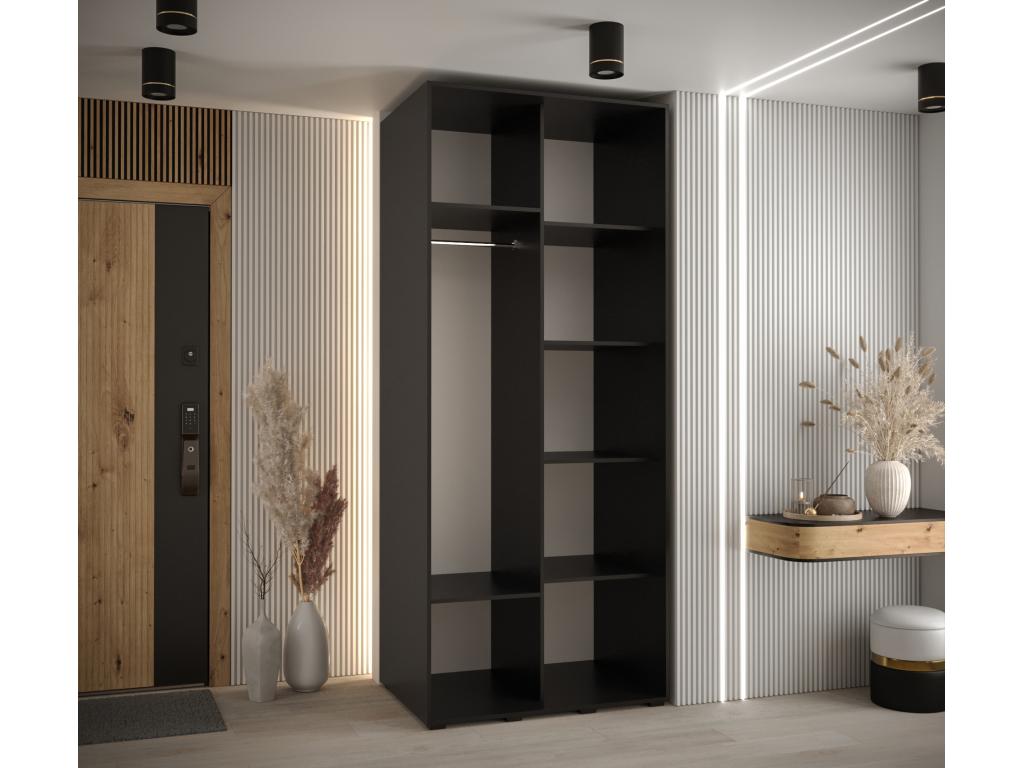Delimoa 7 Sliding Door Wardrobe 235.2/110/60 2 Doors Black/White/Silver 41800CEBX