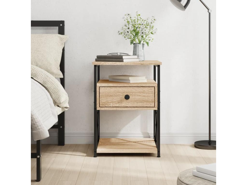 Homelumiere oak bedside table, 40x42x55 cm, engineered wood