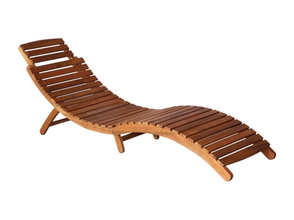 Brown wooden sun lounger/deckchair, 184x55x64 cm, 02 0012620