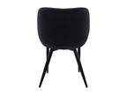 Set of 6 ergonomic dining chairs with black velvet seats and metal legs 34694QIMV