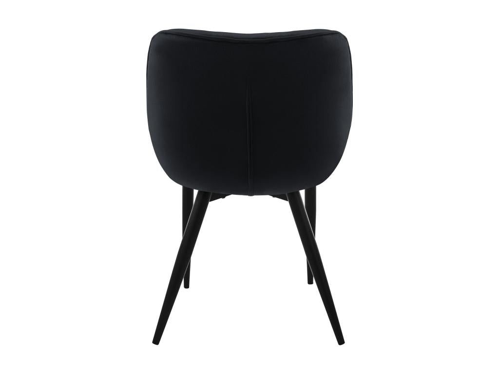 Set of 6 ergonomic dining chairs with black velvet seats and metal legs 34694QIMV