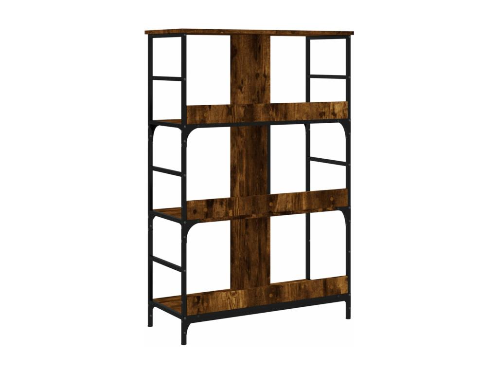 Smoked oak bookcase, 78.5x33x117.5 cm, engineered wood