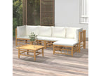 Homelumiere 6-piece garden furniture set with cream-white cushions