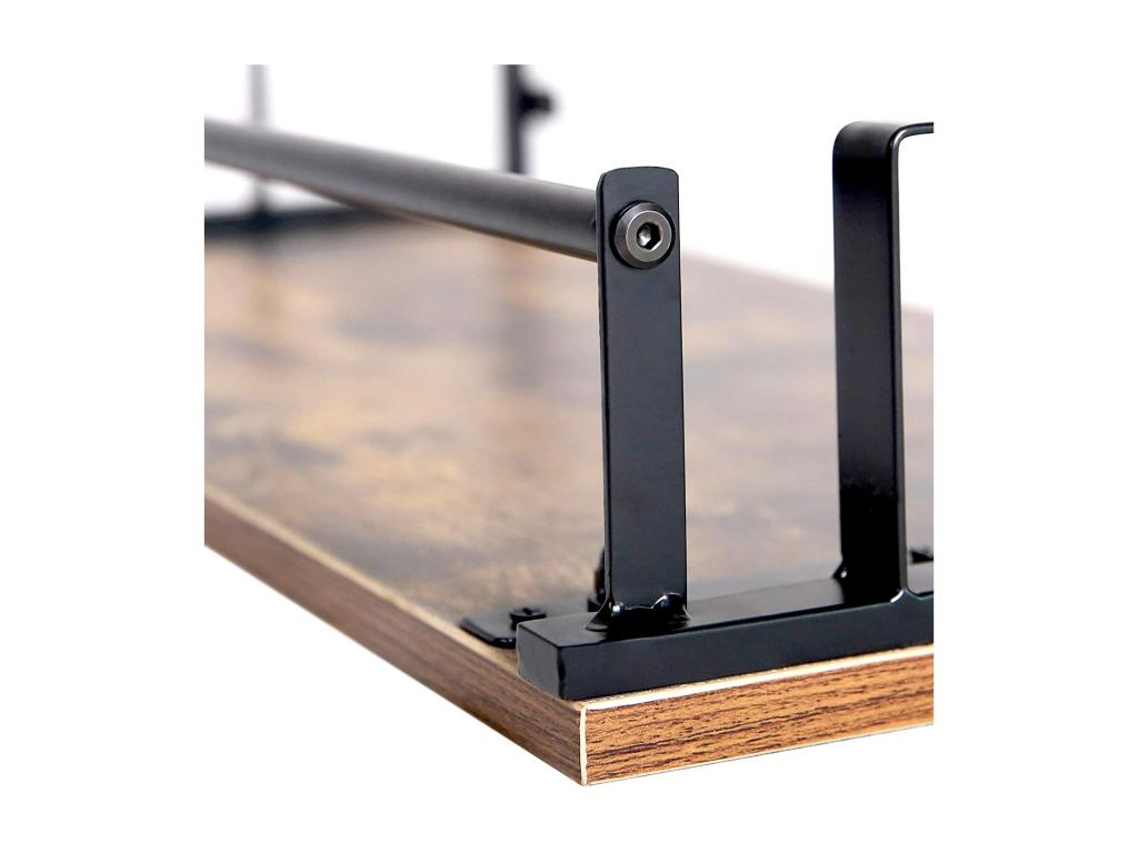 Wall-mounted coat rack with shelf, silver metal, 66.5x30x32.5 cm, 01 0000490