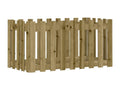 Raised garden bed with a designer fence made of impregnated pine wood