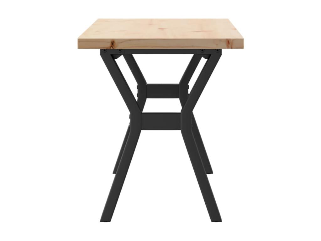 Y-frame coffee table, 110x40x45.5 cm, solid pine wood, steel