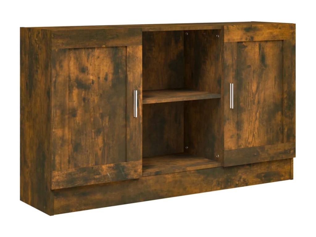 Smoked oak sideboard 120x30.5x70 cm Engineered wood