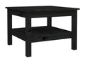 Black coffee table 55x55x40 cm Solid pine wood