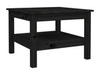 Black coffee table 55x55x40 cm Solid pine wood