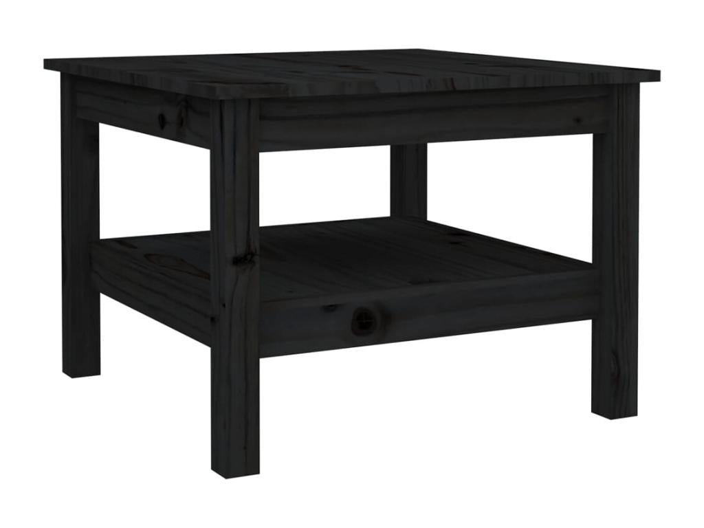 Black coffee table 55x55x40 cm Solid pine wood