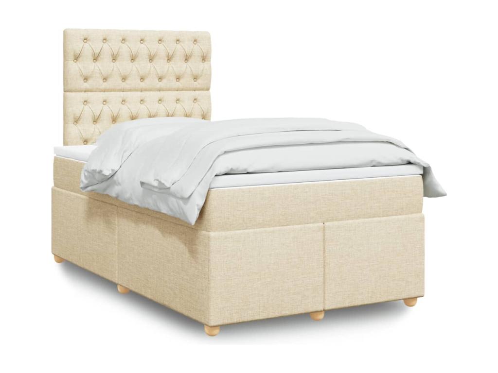 Homelumiere bed base with cream mattress 120x190 cm fabric