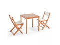 Table and 2 folding chairs set in Homelumiere and white eucalyptus