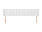Headboard with wings, white, 183x16x78/88 cm, faux leather