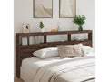 Headboard wardrobe with LED lighting, brown oak, 220x17x102