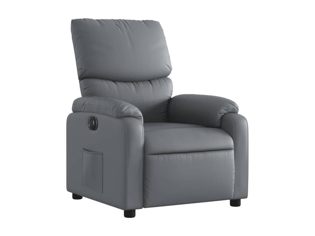 Electric Recliner Chair, Grey Faux Leather 16613HYZC