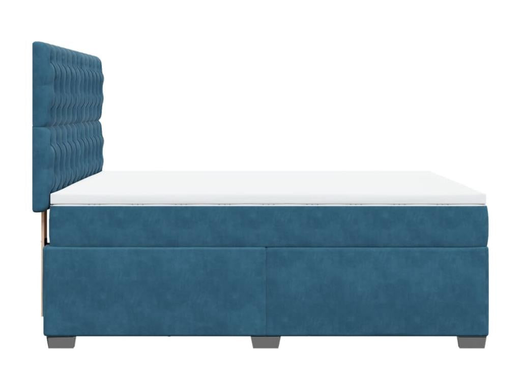 Homelumiere bed base and blue 140x200 cm velvet mattress