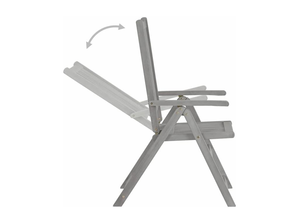 Set of 2 reclining garden chairs and cushions, Delimoa wood, 29583KNLN