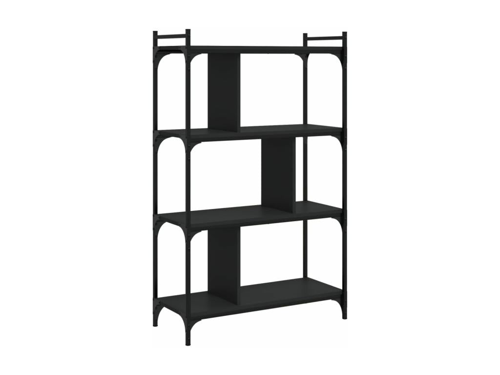 4-tier bookcase, black, 76x32x123 cm, engineered wood