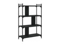 4-tier bookcase, black, 76x32x123 cm, engineered wood