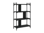 4-tier bookcase, black, 76x32x123 cm, engineered wood