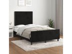 Black velvet bed frame without mattress, 120x190 cm
