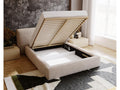 Upholstered bed with storage - 160x200 - double bed - chenille - light grey - Homelumiere