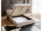 Upholstered bed with storage - 160x200 - double bed - chenille - light grey - Homelumiere