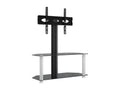 2-Tier Corner TV Stand for 32-70 Inch TVs, Black and Silver