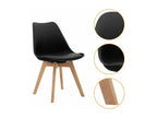 Set of 4 chairs - Black - Scandinavian style - Wooden legs - 4 chairs per package